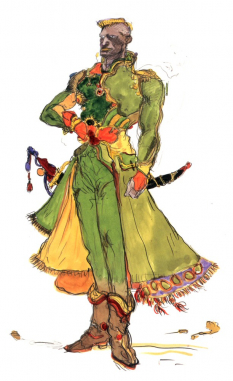 General Leo Cristophe concept art from Final Fantasy VI by Yoshitaka Amano