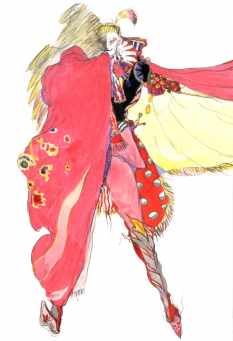 Kefka Palazzo concept art from Final Fantasy VI by Yoshitaka Amano