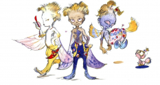 Dream Stooges concept art from Final Fantasy VI by Yoshitaka Amano