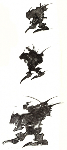 Logo Sketches concept art from Final Fantasy VI by Yoshitaka Amano