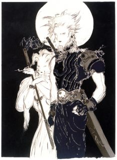 Cold Light concept art from Final Fantasy VII by Yoshitaka Amano