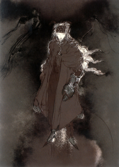 Shadow concept art from Final Fantasy VII by Yoshitaka Amano