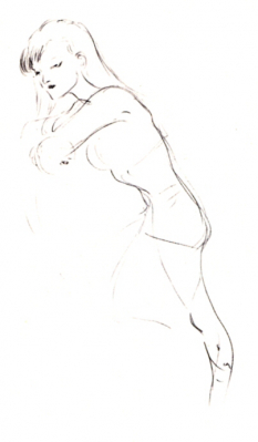 Tifa Sketch concept art from Final Fantasy VII by Yoshitaka Amano