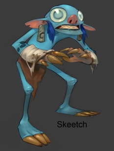 Skeetch concept art from WildStar by Cory Loftis
