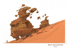 Rock Outcropping concept art from WildStar by Cory Loftis