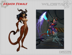 Draken Female concept art from WildStar