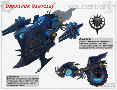 Darkspur Vehicles concept art from WildStar