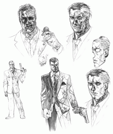 Two Face Sketches from Batman: Arkham City