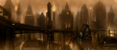 Gotham Panorama concept art from Batman: Arkham City
