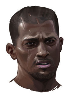 Emile Portrait concept art from Halo:Reach by Isaac Hannaford