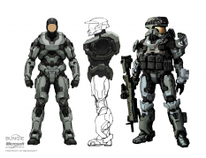Noble Six concept art from Halo:Reach by Isaac Hannaford