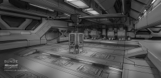 Outpost Back Room concept art from Halo:Reach by Isaac Hannaford