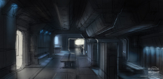 Sword Base Interior concept art from Halo:Reach by Isaac Hannaford