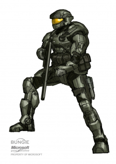 Spartan Portrait concept art from Halo:Reach by Isaac Hannaford