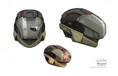 Gungir Helmet concept art from Halo:Reach by Isaac Hannaford