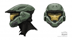 Helmet concept art from Halo:Reach by Isaac Hannaford