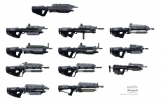 Assault Rifle concept art from Halo:Reach by Isaac Hannaford