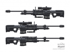 SRS99C-S2 AM Sniper Rifle concept art from Halo:Reach by Isaac Hannaford