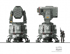 Missile Turret concept art from Halo:Reach by Isaac Hannaford