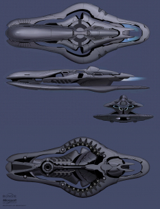 Corvette Design Layout concept art from Halo:Reach