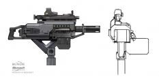 Falcon Grenade Launcher concept art from Halo:Reach by Isaac Hannaford
