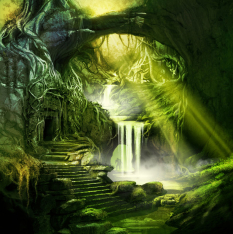 Brecilian Forest concept art from Dragon Age: Origins