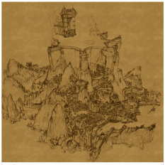 Denerim concept art from Dragon Age: Origins