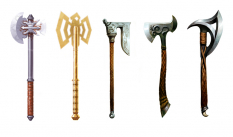 Axes concept art from Dragon Age: Origins