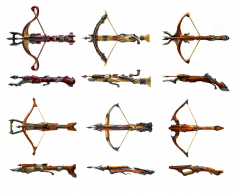 Crossbows concept art from Dragon Age: Origins