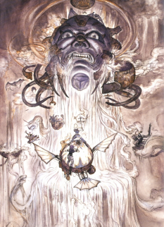 Necron concept art from Final Fantasy IX by Yoshitaka Amano