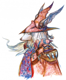 Freya concept art from Final Fantasy IX by Yoshitaka Amano