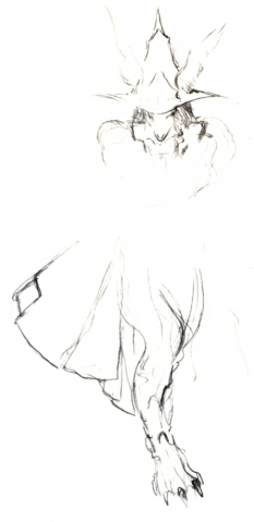 Freya Sketch from Final Fantasy IX by Yoshitaka Amano