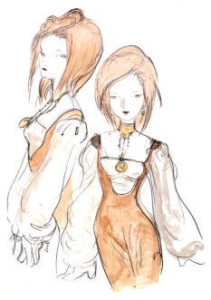 Garnet concept art from Final Fantasy IX by Yoshitaka Amano