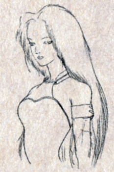 Garnet Rough Sketch from Final Fantasy IX by Yoshitaka Amano