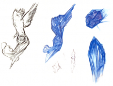 Logo Sketches from Final Fantasy IX by Yoshitaka Amano