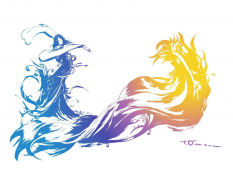 Logo Color concept art from Final Fantasy X by Yoshitaka Amano