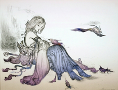 Morning Song concept art from Final Fantasy X by Yoshitaka Amano