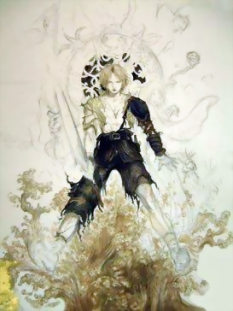 Tidus And Yuna EGM Cover Sketch art from Final Fantasy X by Yoshitaka Amano