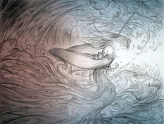 Water Dance concept art from Final Fantasy X by Yoshitaka Amano