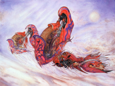 Celsius concept art from Final Fantasy X-2 by Yoshitaka Amano