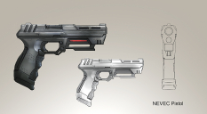 Nevec Pistol concept art from Lost Planet 3