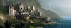 Coastal Rampart concept art from Assassin's Creed IV: Black Flag