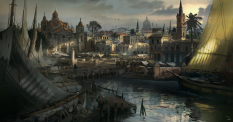 Havana Port concept art from Assassin's Creed IV: Black Flag by Martin Deschambault