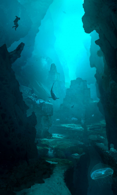 Underwater Ruins concept art from Assassin's Creed IV: Black Flag by Jan Urschel