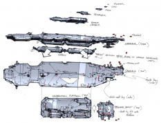 Carrier Rough concept art from Homeworld 2 by Rob Cunningham