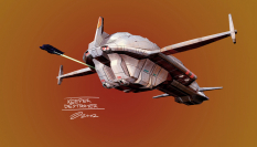 Keeper Destroyer concept art from Homeworld 2 by Dave Cheong