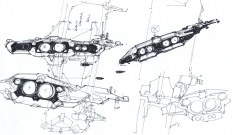 Rough Sketch Flagship Rear concept art from Homeworld 2 by Rob Cunningham