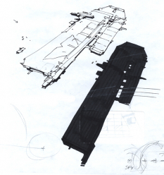 Rough Sketch Flagship Shadow concept art from Homeworld 2 by Rob Cunningham