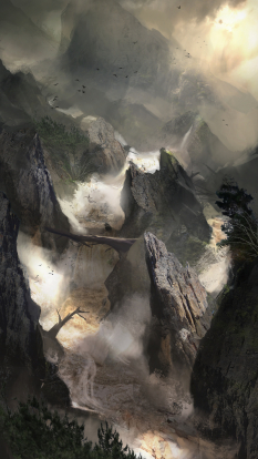 Descent Mudslide concept art from Tomb Raider 2013