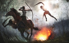 Fighting Them Off concept art from Tomb Raider 2013